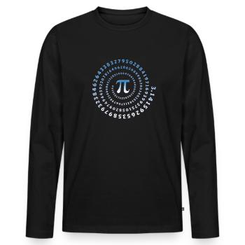 Pi Symbol, Spirale, Mathe - Männer Premium Bio Langarmshirt - Schwarz - Vorne - Nico (187cm)