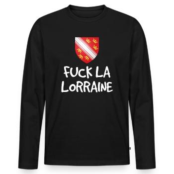 Fuck La Lorraine - Alsatian humour - Men's Premium Organic Long Sleeve Shirt - black - Front - Nico (187cm)