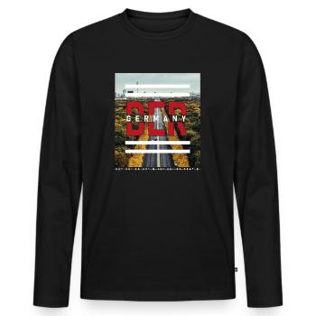 Berlin BER Allemagne - Straße des 17. Juni - T-shirt manches longues Premium bio Homme - noir - Devant - Nico (187cm)