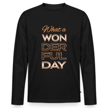 Wonderful day - Men's Premium Organic Long Sleeve Shirt - black - Front - Nico (187cm)