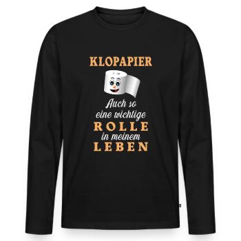 Wichtige Rolle - Männer Premium Bio Langarmshirt - Schwarz - Vorne - Nico (187cm)