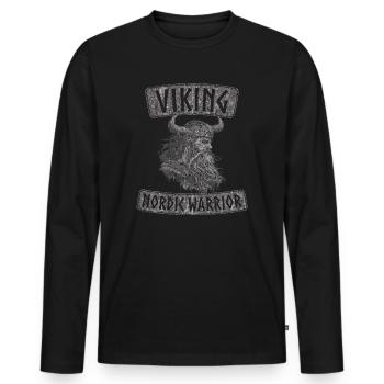 Viking Valhalla Norse mythology Viking - Men's Premium Organic Long Sleeve Shirt - black - Front - Nico (187cm)