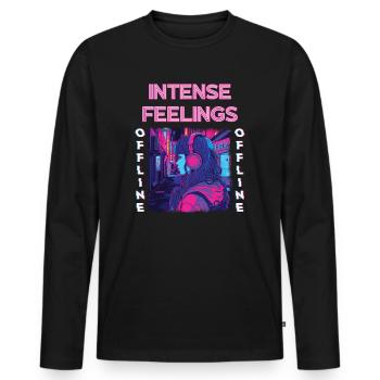 Anime des années 80 Rétro Vaporwave Sentiments intenses - T-shirt manches longues Premium bio Homme - noir - Devant - Nico (187cm)