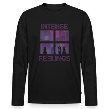 80s Retro Vaporwave Lofi - Men's Premium Organic Long Sleeve Shirt - black - Front - Nico (187cm)