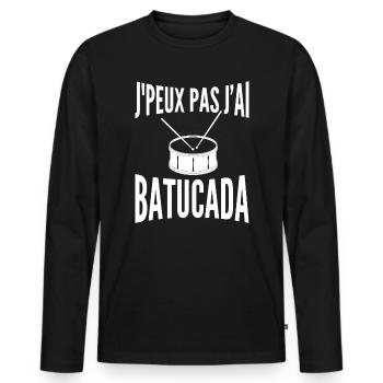 Batucada Percussion | Samba - Men's Premium Organic Long Sleeve Shirt - black - Front - Nico (187cm)
