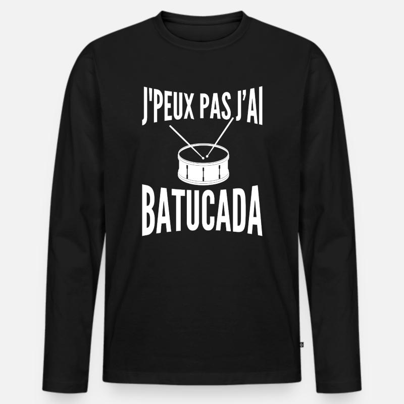 Batucada Schlagzeug | Samba - Männer Premium Bio Langarmshirt - Schwarz