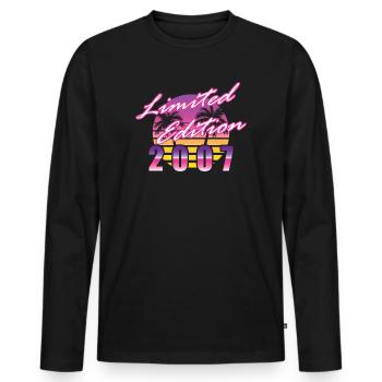 18ème Anniversaire Edition Limitée 2007 - T-shirt manches longues Premium bio Homme - noir - Devant - Nico (187cm)