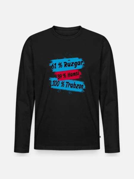 100% Trabzon - Männer Premium Bio Langarmshirt - Schwarz
