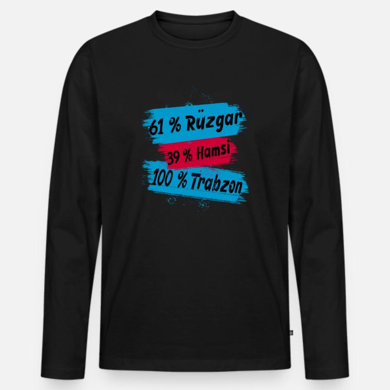 100% Trabzon - Männer Premium Bio Langarmshirt - Schwarz