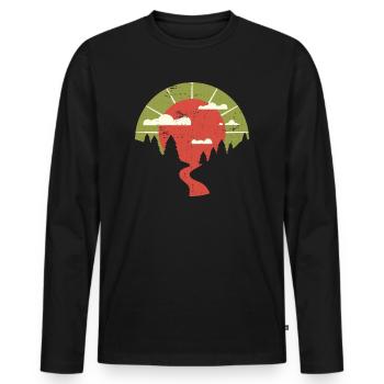 Trail in the sunset | Nature hiking - Men's Premium Organic Long Sleeve Shirt - black - Front - Nico (187cm)