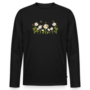 Marguerites Daisy Summer Daisies Flower Garden - Men's Premium Organic Long Sleeve Shirt - black - Front - Nico (187cm)