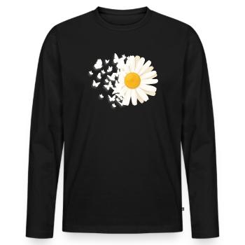 Marguerites Daisy Summer Daisies Flower Garden - Men's Premium Organic Long Sleeve Shirt - black - Front - Nico (187cm)