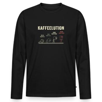 Kaffeelution Entwicklung Koffein Morgenmuffel - Männer Premium Bio Langarmshirt - Schwarz - Vorne - Nico (187cm)