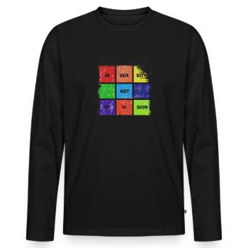 Diversity not Division Peace Love Inclusions Human - Men's Premium Organic Long Sleeve Shirt - black - Front - Nico (187cm)