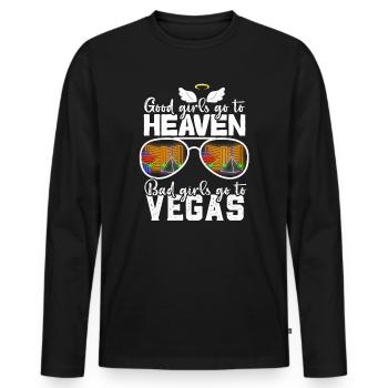 Good Girls Go To Heaven Bad Girls Go To Vegas Trip - Men's Premium Organic Long Sleeve Shirt - black - Front - Nico (187cm)