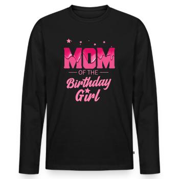 Femme Maman de la fille d’anniversaire Maman Maman Grand-mère - T-shirt manches longues Premium bio Homme - noir - Devant - Nico (187cm)