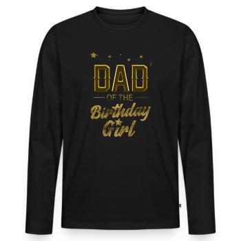 Hommes Papa de l’Anniversaire Fille Fille Matching - T-shirt manches longues Premium bio Homme - noir - Devant - Nico (187cm)