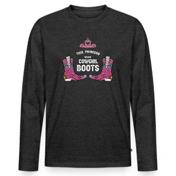 Forget Glass Slippers Princess Wears Cowboy Boots - Men's Premium Organic Long Sleeve Shirt - heather anthracite - Front - Nico (187cm)