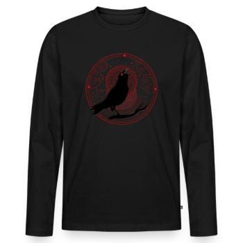 Beautiful Black Crow Raven Bird Watch. Birds Silho - Men's Premium Organic Long Sleeve Shirt - black - Front - Nico (187cm)