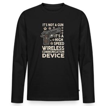 Its Not A Gun Meme Funny Its Not A Gun - Men's Premium Organic Long Sleeve Shirt - black - Front - Nico (187cm)