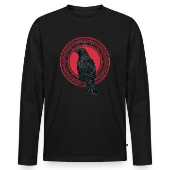 Beautiful Black Crow Raven Bird Watch. Birds Silho - Men's Premium Organic Long Sleeve Shirt - black - Front - Nico (187cm)