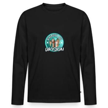 Diversity not Division Peace Love Inclusion Human - Men's Premium Organic Long Sleeve Shirt - black - Front - Nico (187cm)