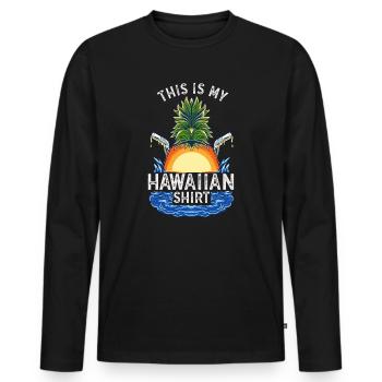 This Is My Hawaiian Palm Summer - Men's Premium Organic Long Sleeve Shirt - black - Front - Nico (187cm)