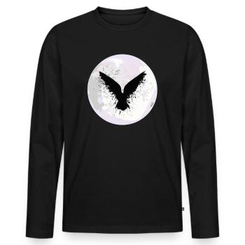 Beautiful Black Crow Raven Bird Watch. Birds Silho - Men's Premium Organic Long Sleeve Shirt - black - Front - Nico (187cm)