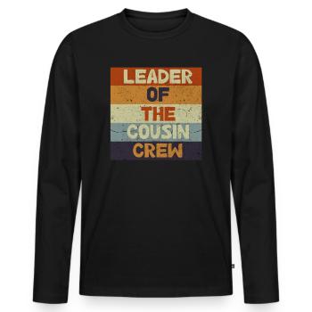 Leader Of The Cousin Crew - Men's Premium Organic Long Sleeve Shirt - black - Front - Nico (187cm)