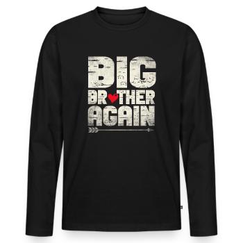Big Brother Finally Big Bro Gamer Promoted Son - Männer Premium Bio Langarmshirt - Schwarz - Vorne - Nico (187cm)