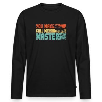 Call Me Master Graduation School College Degree - Men's Premium Organic Long Sleeve Shirt - black - Front - Nico (187cm)