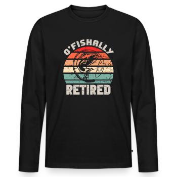 O'fishally retired - Männer Premium Bio Langarmshirt - Schwarz - Vorne - Nico (187cm)