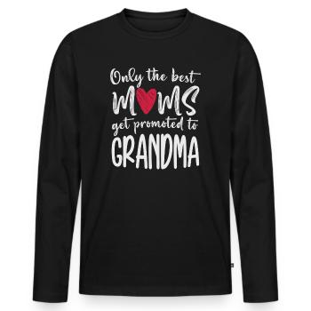 Seules les meilleures mamans sont promues à grand-mère - T-shirt manches longues Premium bio Homme - noir - Devant - Nico (187cm)