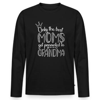Seules les meilleures mamans sont promues à grand-mère - T-shirt manches longues Premium bio Homme - noir - Devant - Nico (187cm)