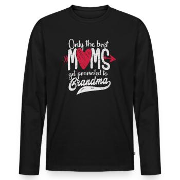 Seules les meilleures mamans sont promues à grand-mère - T-shirt manches longues Premium bio Homme - noir - Devant - Nico (187cm)