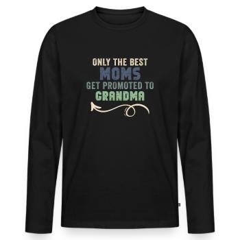 Seules les meilleures mamans sont promues à grand-mère - T-shirt manches longues Premium bio Homme - noir - Devant - Nico (187cm)