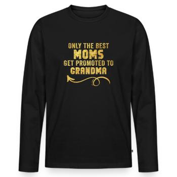 Seules les meilleures mamans sont promues à grand-mère - T-shirt manches longues Premium bio Homme - noir - Devant - Nico (187cm)