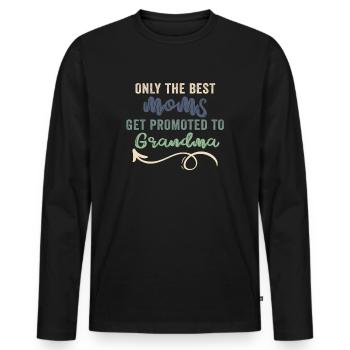 Seules les meilleures mamans sont promues à grand-mère - T-shirt manches longues Premium bio Homme - noir - Devant - Nico (187cm)