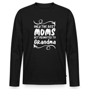Seules les meilleures mamans sont promues à grand-mère - T-shirt manches longues Premium bio Homme - noir - Devant - Nico (187cm)