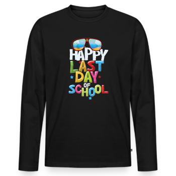 Happy Last Day Of School Students And Teachers - Men's Premium Organic Long Sleeve Shirt - black - Front - Nico (187cm)