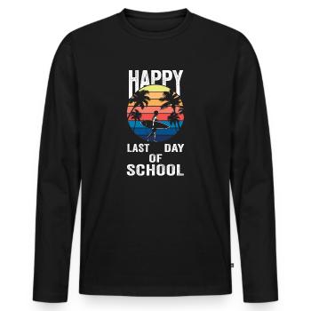 Bonne dernière journée des élèves et des enseignants - T-shirt manches longues Premium bio Homme - noir - Devant - Nico (187cm)