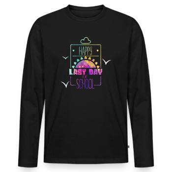 Bonne dernière journée des élèves et des enseignants - T-shirt manches longues Premium bio Homme - noir - Devant - Nico (187cm)