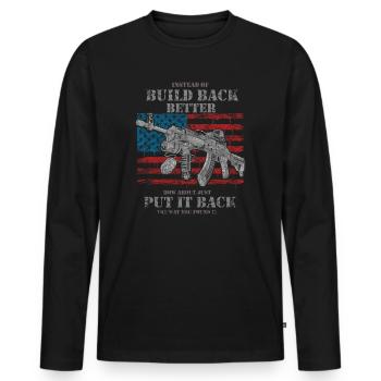 Au lieu de reconstruire - T-shirt manches longues Premium bio Homme - noir - Devant - Nico (187cm)
