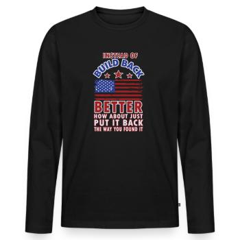 Au lieu de reconstruire - T-shirt manches longues Premium bio Homme - noir - Devant - Nico (187cm)