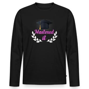 Call Me Master Graduation School College Degree - Men's Premium Organic Long Sleeve Shirt - black - Front - Nico (187cm)