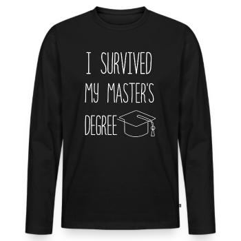 Call Me Master Graduation School College Degree - Men's Premium Organic Long Sleeve Shirt - black - Front - Nico (187cm)