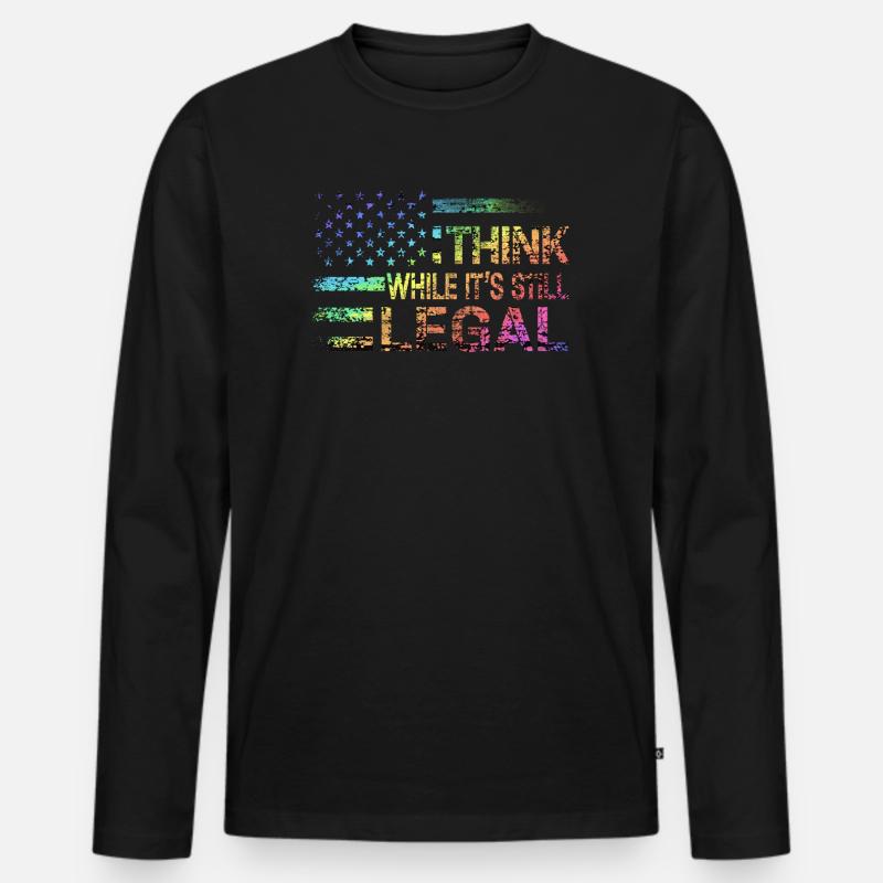 Think While Its Still Legal - Männer Premium Bio Langarmshirt - Schwarz