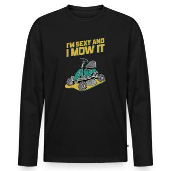 Je suis sexy et je le tonds Tondre la pelouse Jardinage Amoureux - T-shirt manches longues Premium bio Homme - noir - Devant - Nico (187cm)