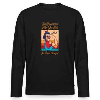 She Remembered Who She Was And The Game Changed - Men's Premium Organic Long Sleeve Shirt - black - Front - Nico (187cm)