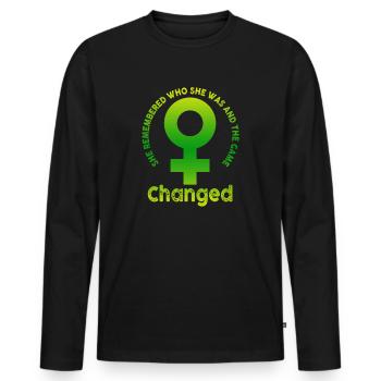 She Remembered Who She Was And The Game Changed - Men's Premium Organic Long Sleeve Shirt - black - Front - Nico (187cm)